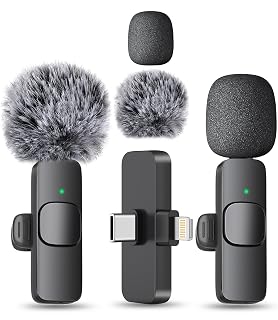 MAYBESTA Wireless Mini Microphone for iPhone, Android Phone - Bluetooth Lavalier Lapel Mic for Audio Video Recording - Clip on Content Creator Microphones for YouTube Tiktok Podcast Vlogging - Amazon product rated Grade B