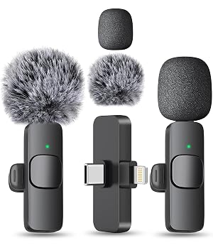 MAYBESTA Wireless Mini Microphone for iPhone Android Phone - Bluetooth Lavalier Lapel Mic for Audio Video Recording -
