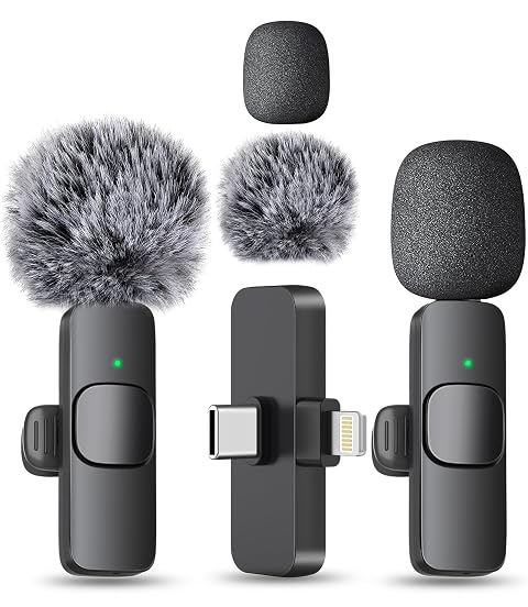 MAYBESTA Wireless Mini Microphone for iPhone Android Phone - Bluetooth Lavalier Lapel Mic for Audio Video Recording -