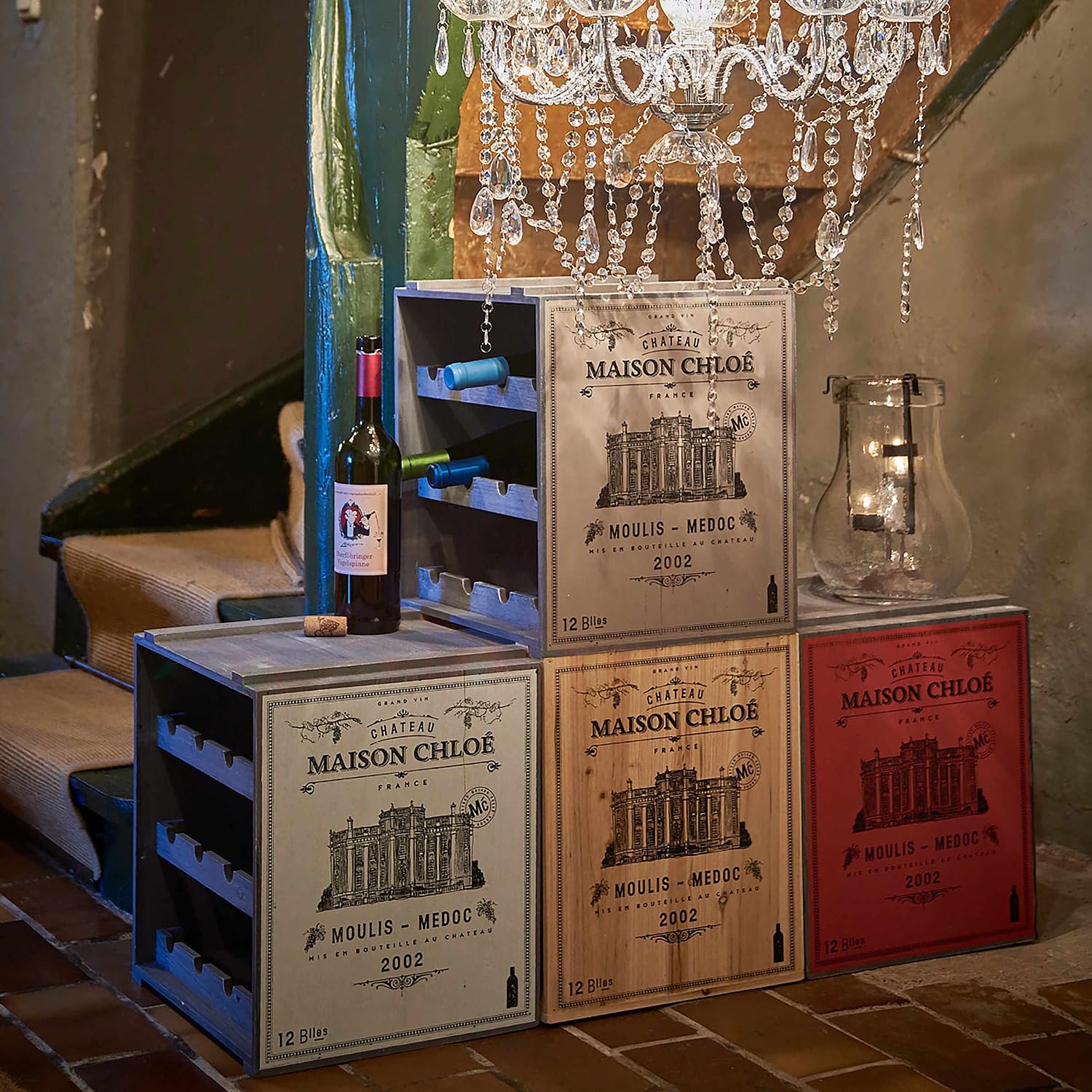 BUTLERS Weinregal 36x32 cm Tannenholz - VINOTHEK