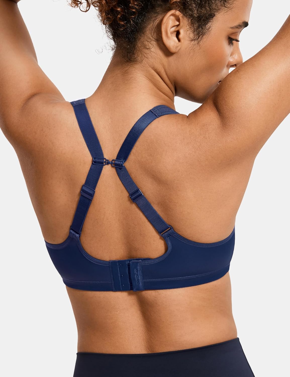 SYROKAN High Impact Sports Bras for Women Support Underwire Cross Back Large Bust Cool Comfort Molded Cup - Image 3