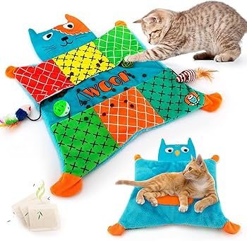 AWOOF Cat Mat, Cute Soft Catnip Mat, Cat Activity Mat Machine