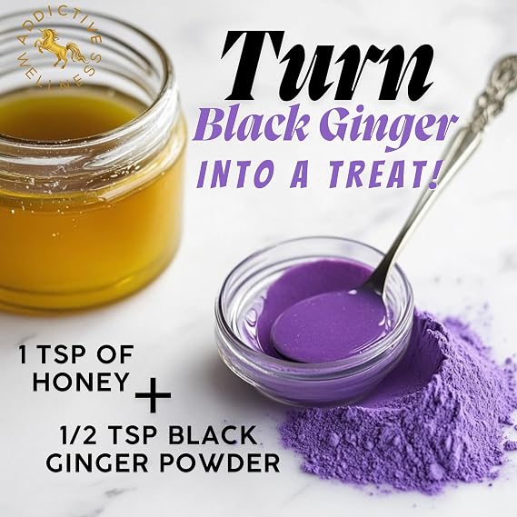 Addictive Wellness Thai Black Ginger for Men, Thai Ginger Supplement to Support Energy Metabolism, Endurance & Performance, Freeze Dried Black Ginger Powder, 50 Grams (1.76 Ounce), Vegan & Paleo