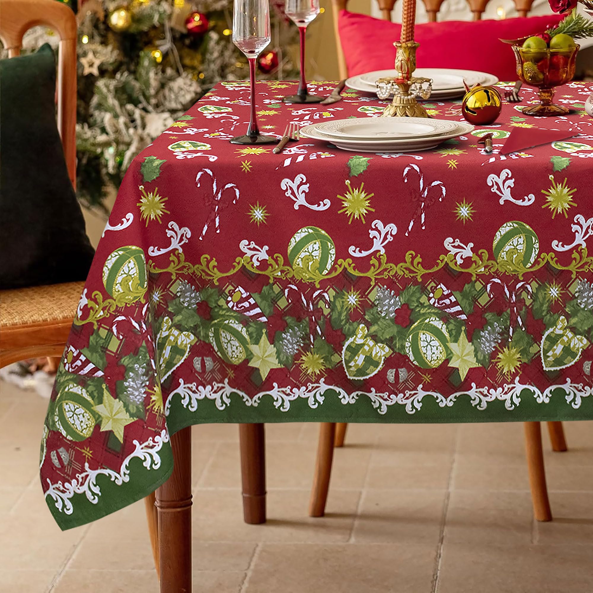 Nada Home Tovaglia Natalizia servizio da tavola + tovaglioli Natale 6 Posti 6979