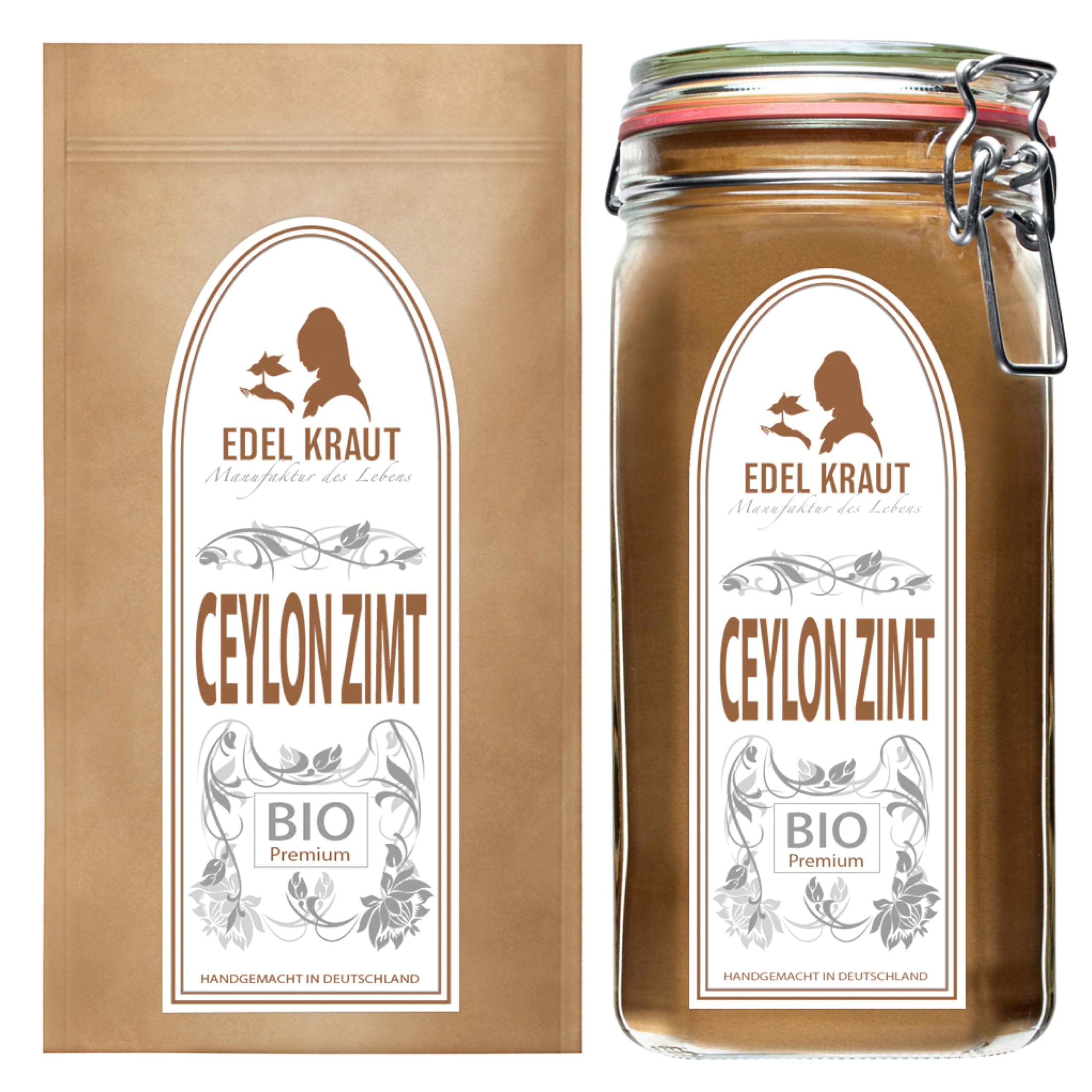 Ceylon Zimt BIO gemahlen - 1000g | EDEL KRAUT | 100% reiner BIO Ceylon Zimt - 1kg BIO Zimt Ceylon frei von jeglichen Zusatzstoffen