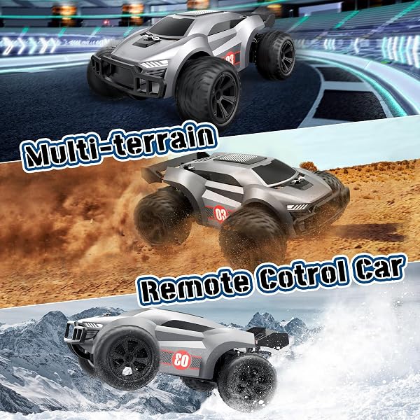 Voiture Télécommandée Tout Terrain, 1/22 Monster Truck Camion Telecommande 2,4GHz Voiture Course Radiocommandée Enfant Jouet Garçon Fille 6+ Ans RC Car Jeu Extérieur Intérieur Cadeau Anniversaire Noël - 2