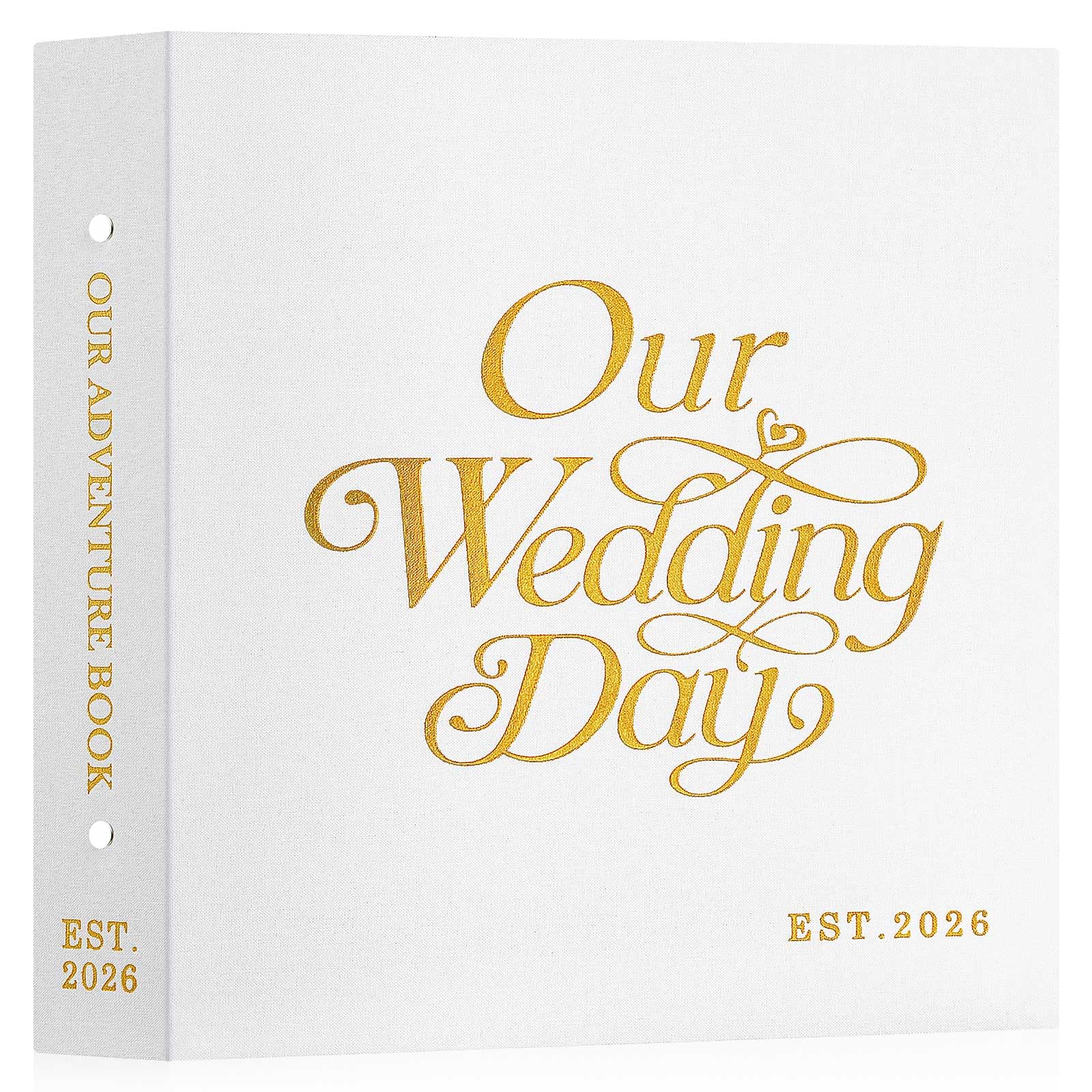 Ywlake Album photo de mariage 2026 de 10 x 15 cm, 600 photos à pochettes avec couverture en lin, grande capacité pour 600 photos horizontales verticales (jour de mariage, blanc)