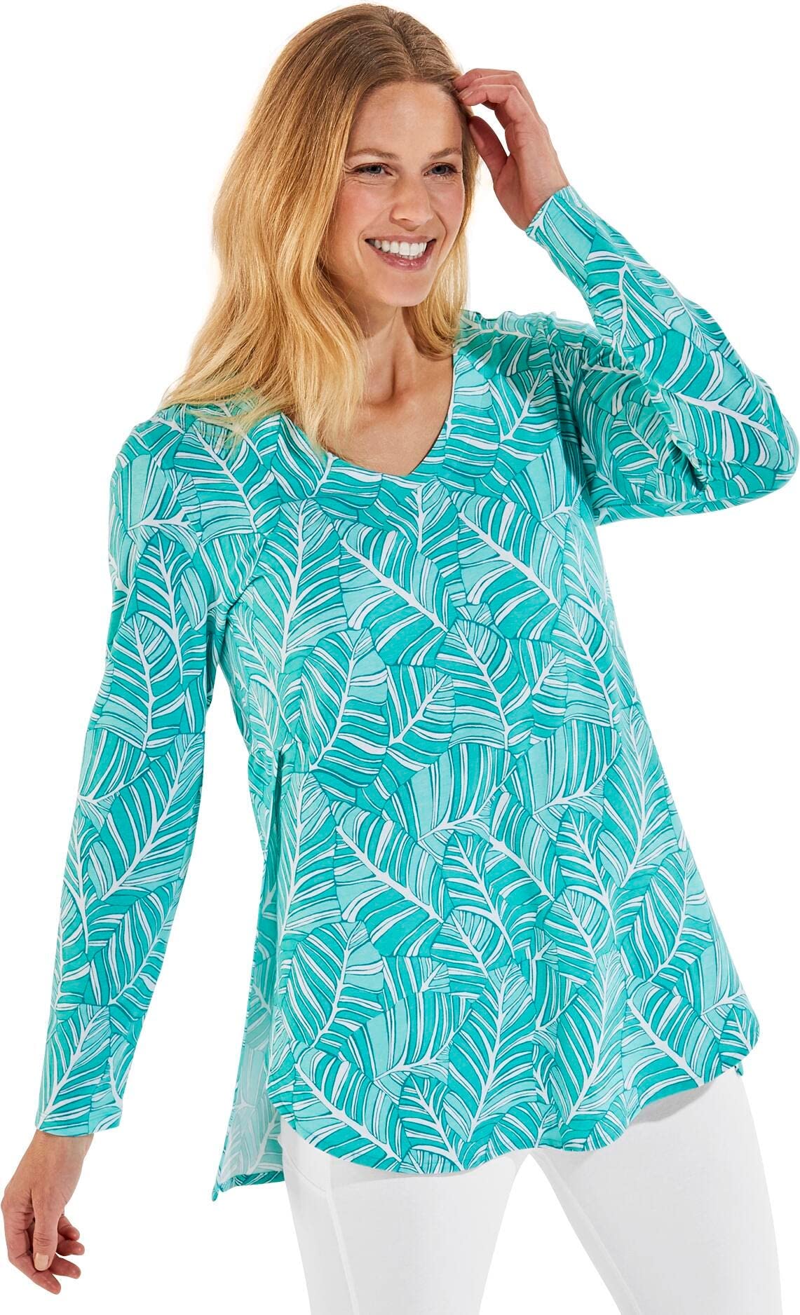 UPF 50+ Women's Kera V-Neck Tunic Top - Sun Protective