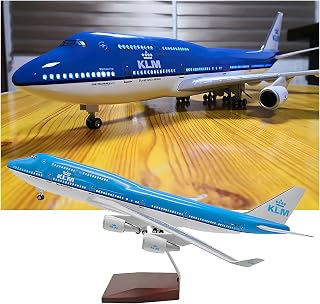 B747-400 KLM Flight Miniatures 1:150 18.5" Air Metal Airplane Model Plane Dutch Airlines Aircraft Miniature Plastic Snap-Fit Parts Birthday Gift(Upgrade)