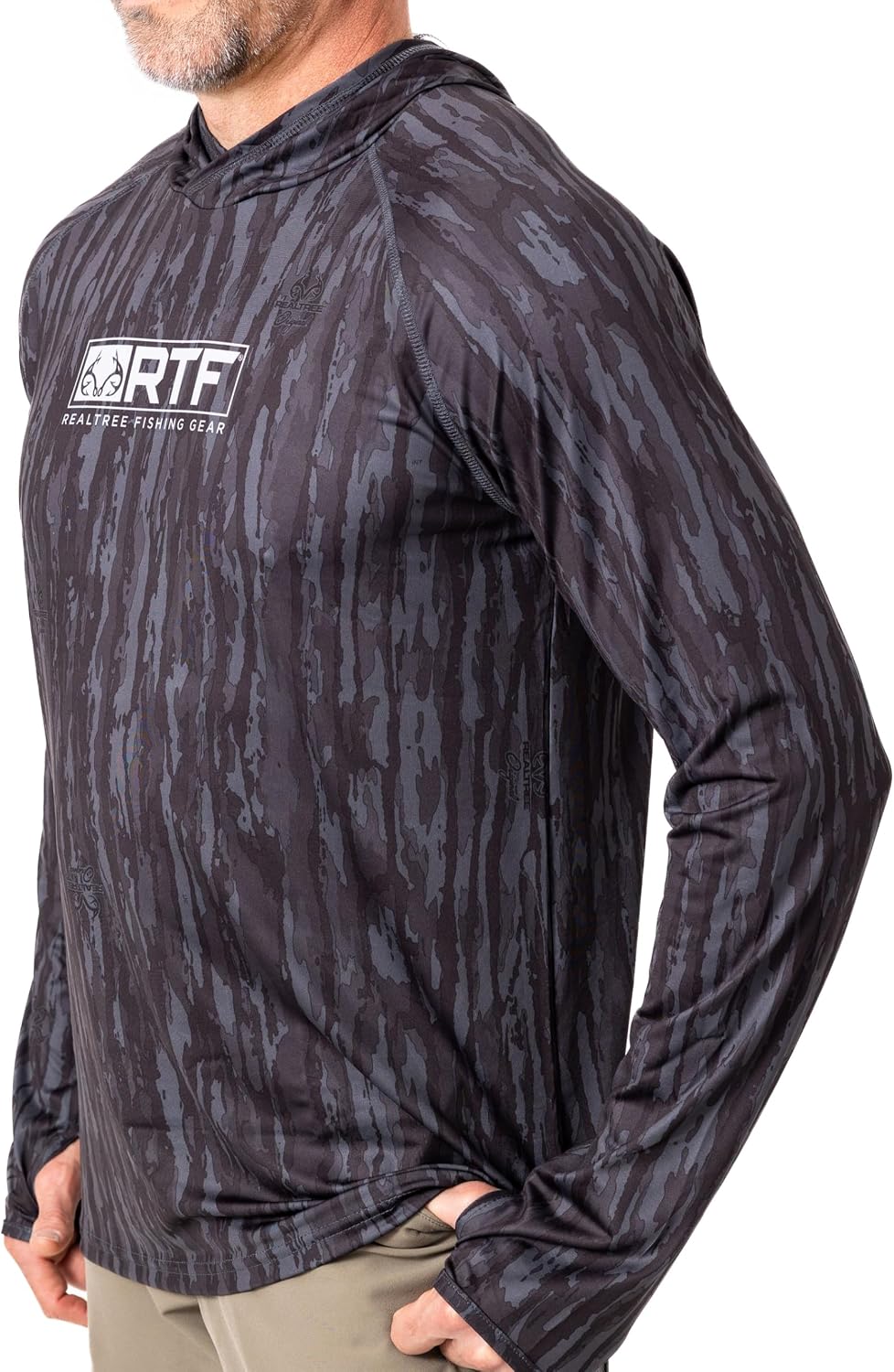 Realtree Men's Camo Sun Hooded Shirts, Lightweight, Breathable for Fishing, Hiking and Outdoors