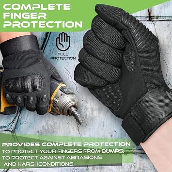 WESTWOOD FOX WFX Motorcycle Gloves for Men and Women Hard Knuckle Full Finger Touchscreen Motorbike Gloves for Bike Riding
