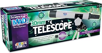 Science Mad 30mm Telescope - Kids Fun Portable Starter Spyglass Toy