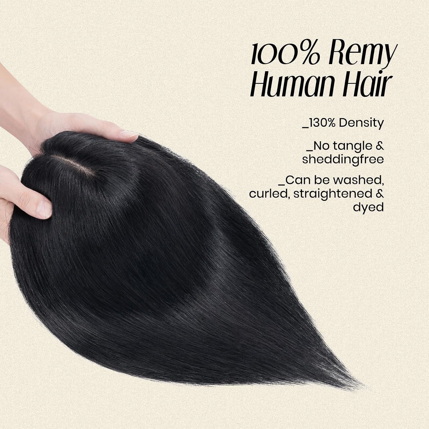 MY-LADY Human Hair Toppers for Women Real Human Hair Thin 10 * 12CM Silk Base with Lace 130% Density Clip in Remy Hairpieces 6 Inch Jet Black