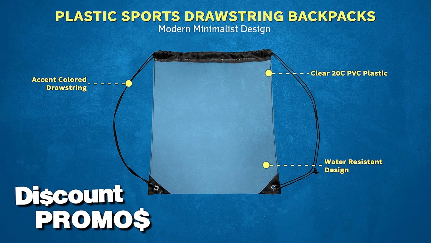 DISCOUNT PROMOS Plastic Drawstring Backpacks