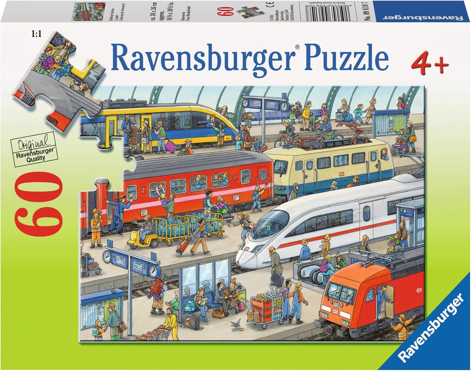 Ravensburger Railway Station Jigsaw Puzzle - Unique 60-Piece Puzzle for Kids, Anti-Glare Surface | FSC-Certified Materials | Great for Developing Skills & Creativity