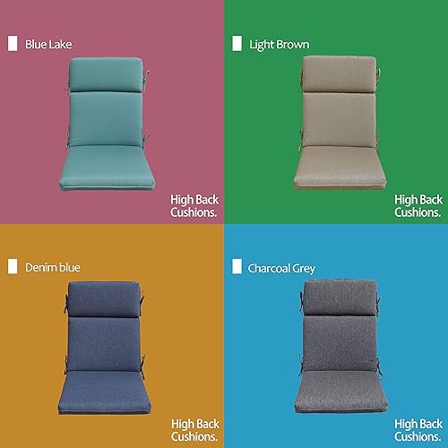 Miniatura 4 de BOSSIMA Juego de 4 cojines de repuesto para silla de patio, color azul lago