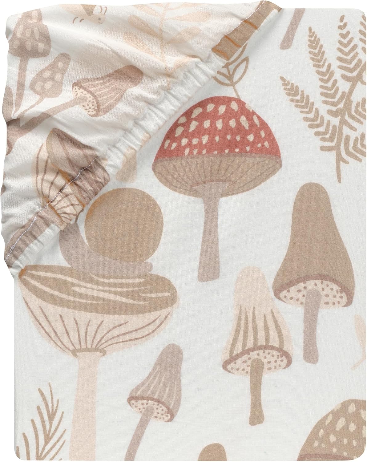 Lambs & Ivy Mushroom Meadow Organic Cotton Fitted Crib Sheet
