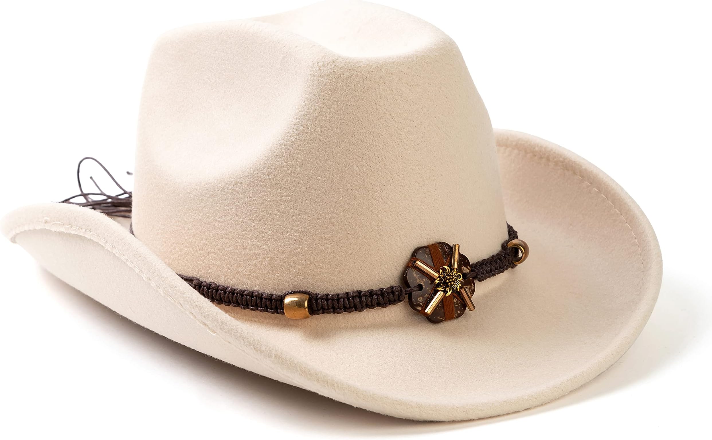 LisianthusMen & Women's Felt Wide Brim Western Cowboy Outdoor Fedora Hats with Belt