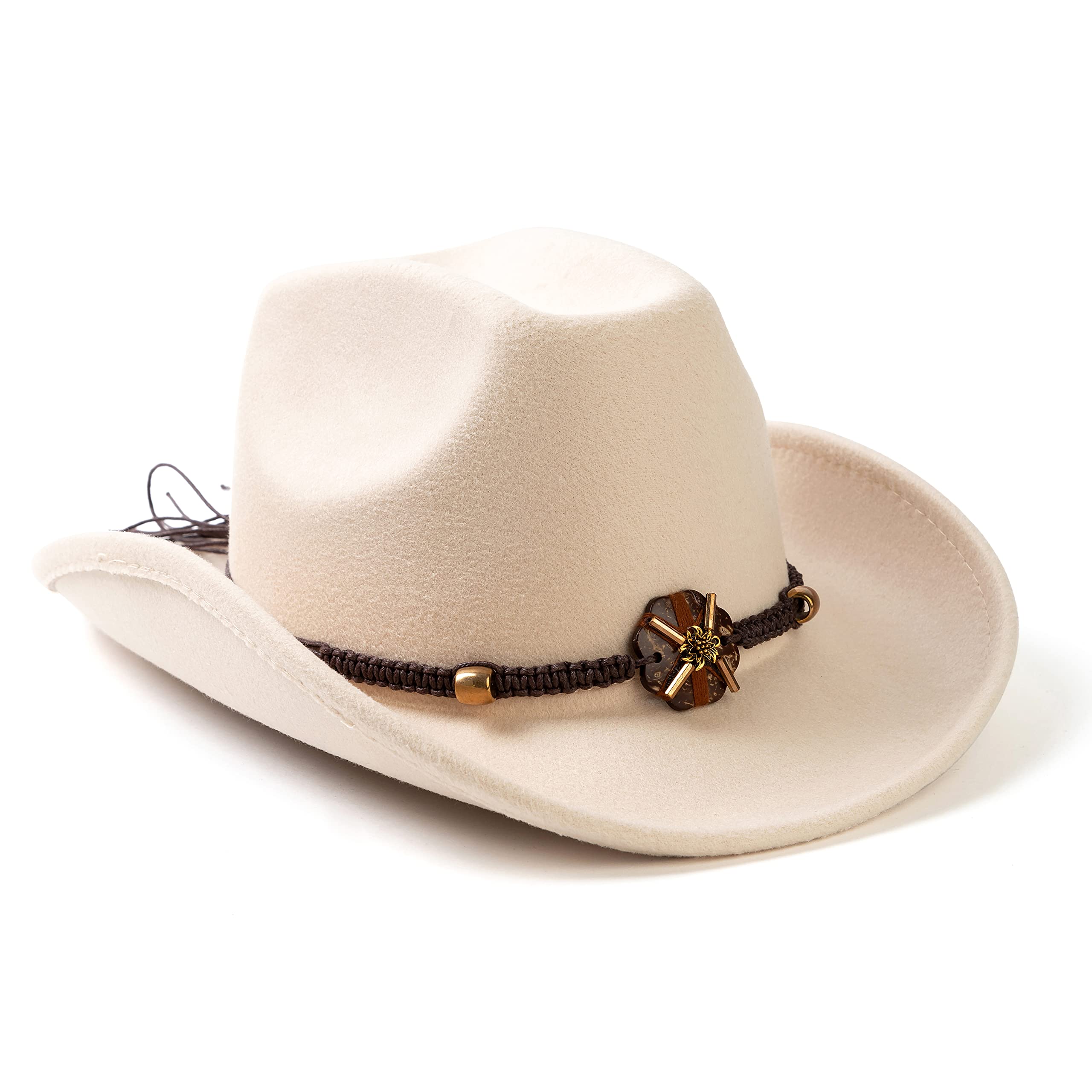 LisianthusMen & Women's Felt Wide Brim Western Cowboy Outdoor Fedora Hats with Belt