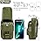 WYNEX Tactical Compass Phone Pouch, Large Molle Smartphone Holster Case Double Capacity Small Utility EDC Pouch with Compass Buckle and Carabiner Army Green