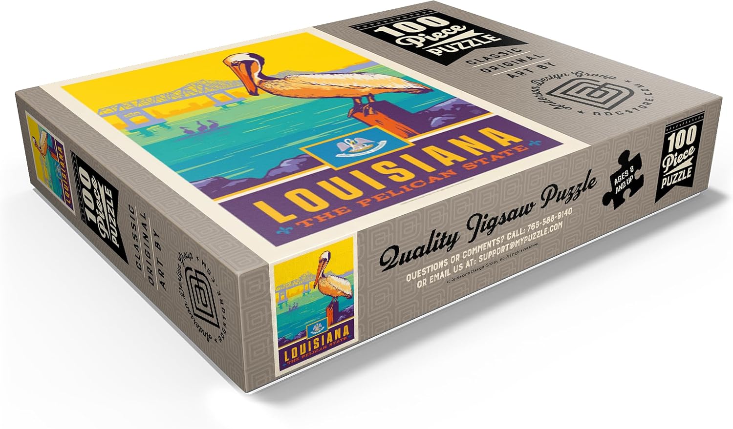 MyPuzzle Louisiana: The Pelican State - Premium 100 Piece Jigsaw Puzzle for Adults