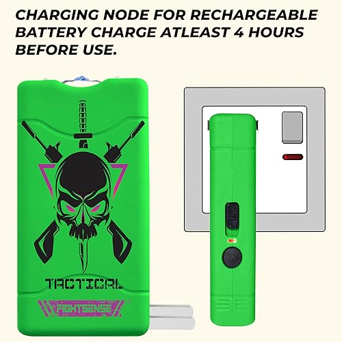 Miniatura 54 de FIGHTSENSE Mini pistola paralizante de 35 mil millones de súper resistente para defensa personal con linterna LED brillante, batería recargable