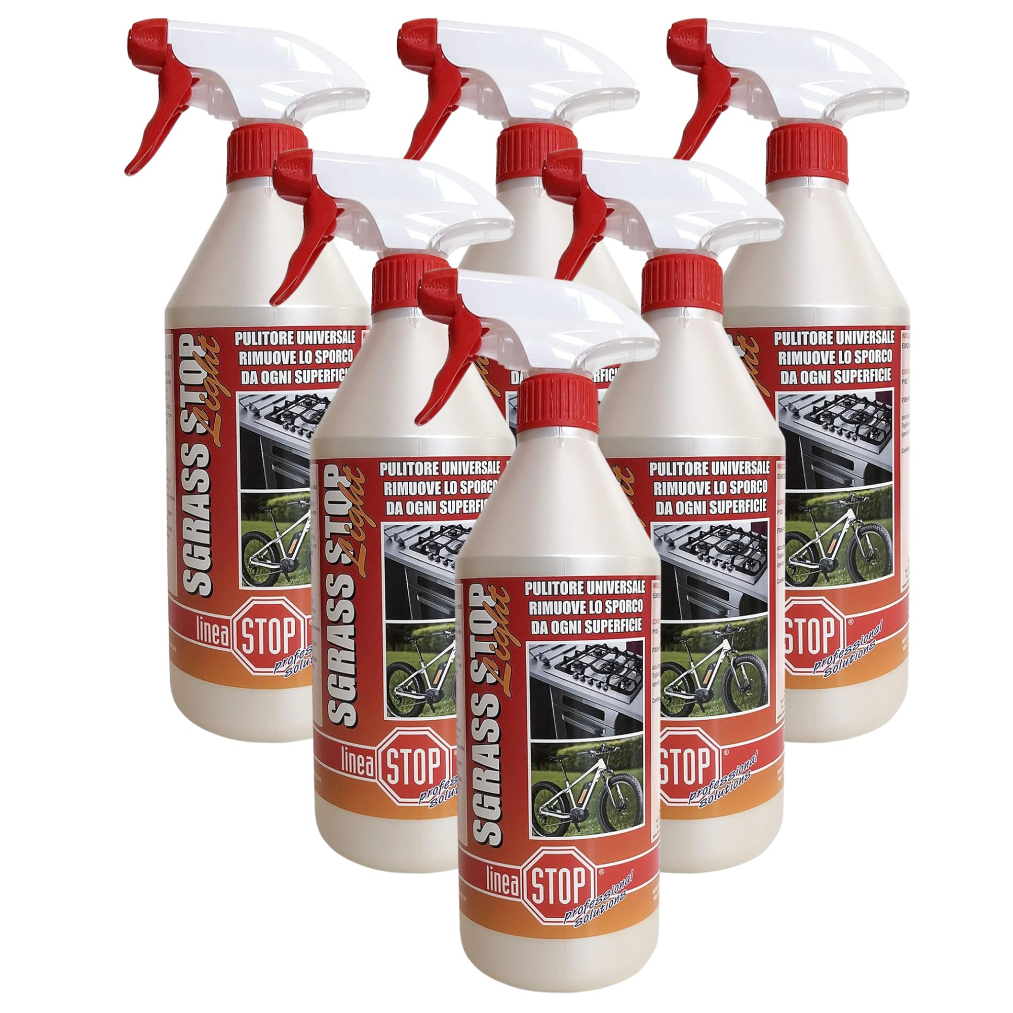 Sgrassatore STOP, Pulitore Universale, Rimuove Lo Sporco Da Ogni Superficie 750ml (6 Spray)