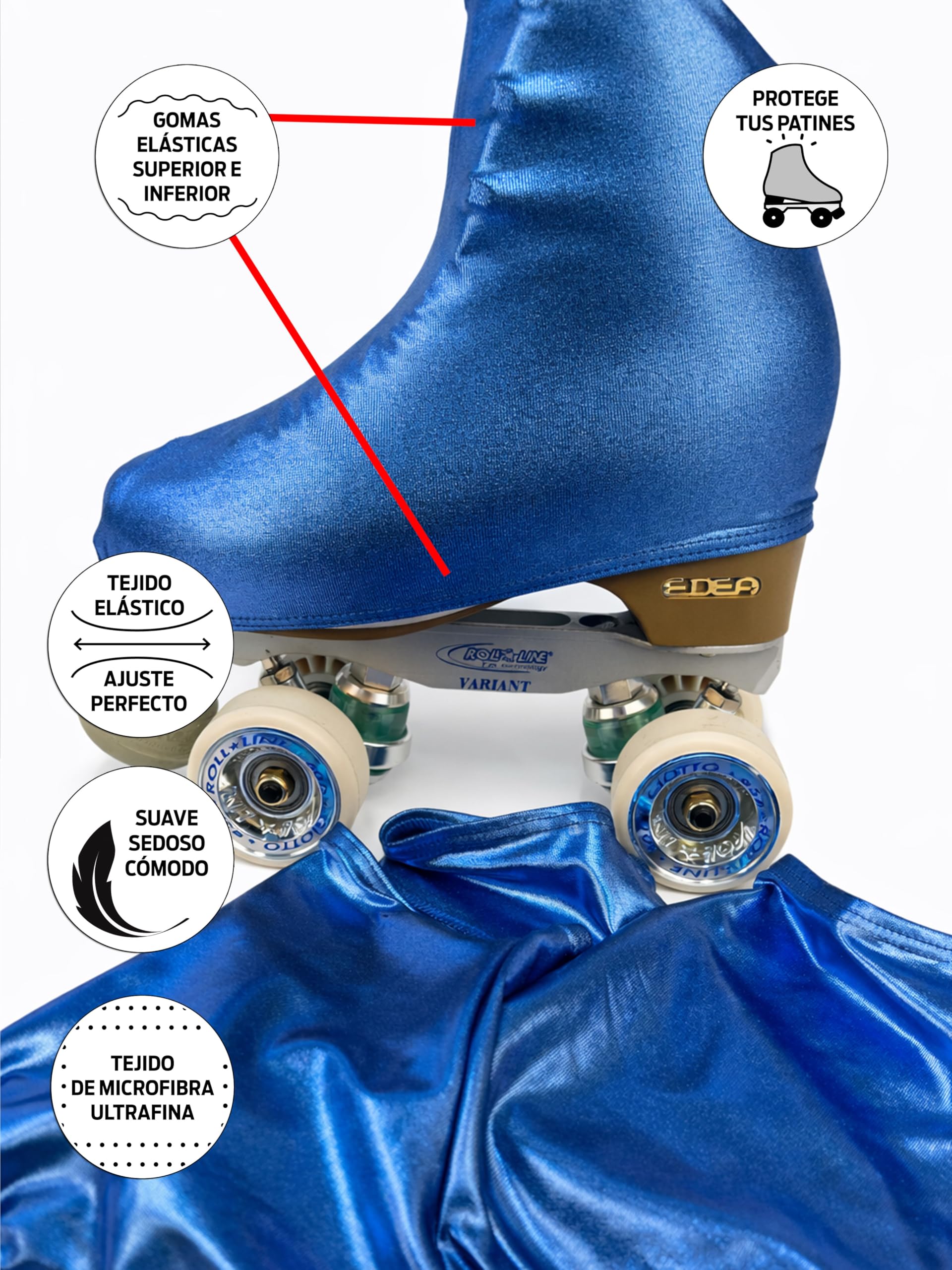 Cubre patín CRLSPORT para patinaje artístico o en línea, 180 densidad, talla universal, azul brillante