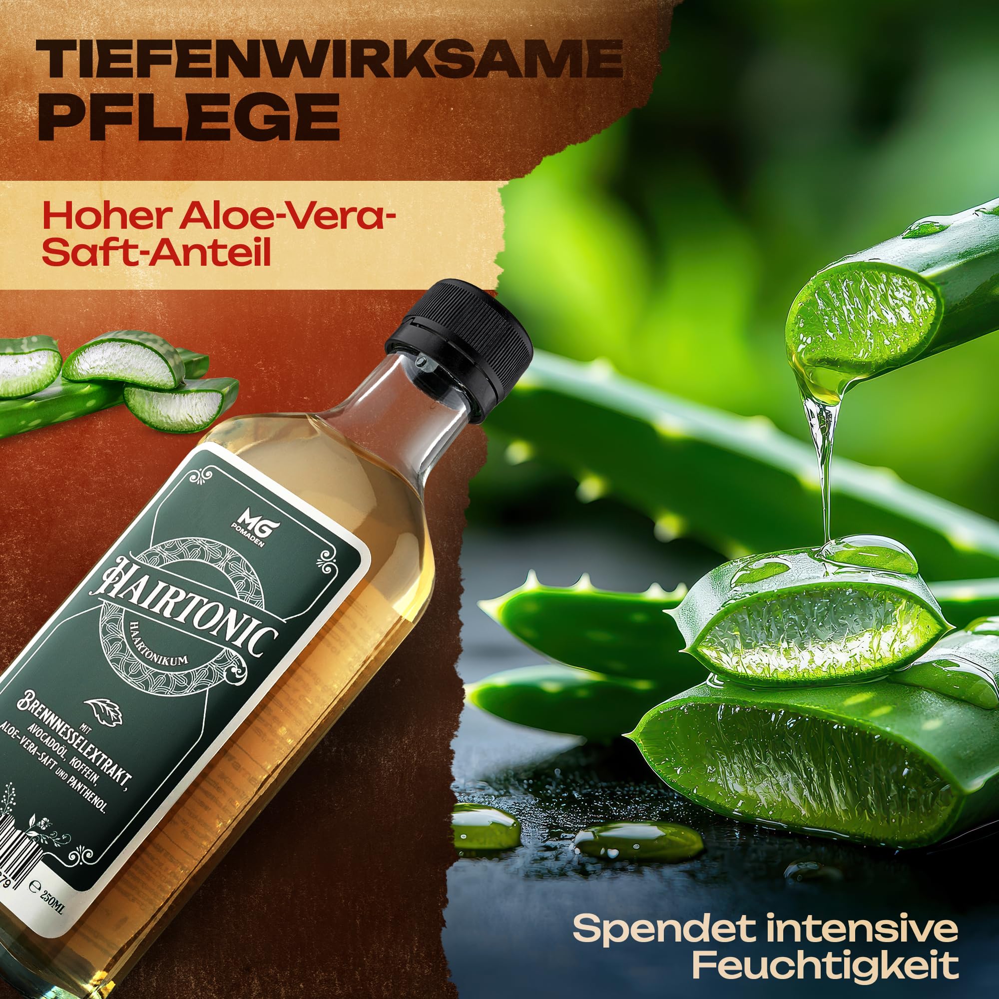 Hairtonic Lotion Capillaire à l’Ortie – Soin quotidien cuir chevelu & cheveux – Caféine, Aloe Vera, Panthénol – Sans rinçage