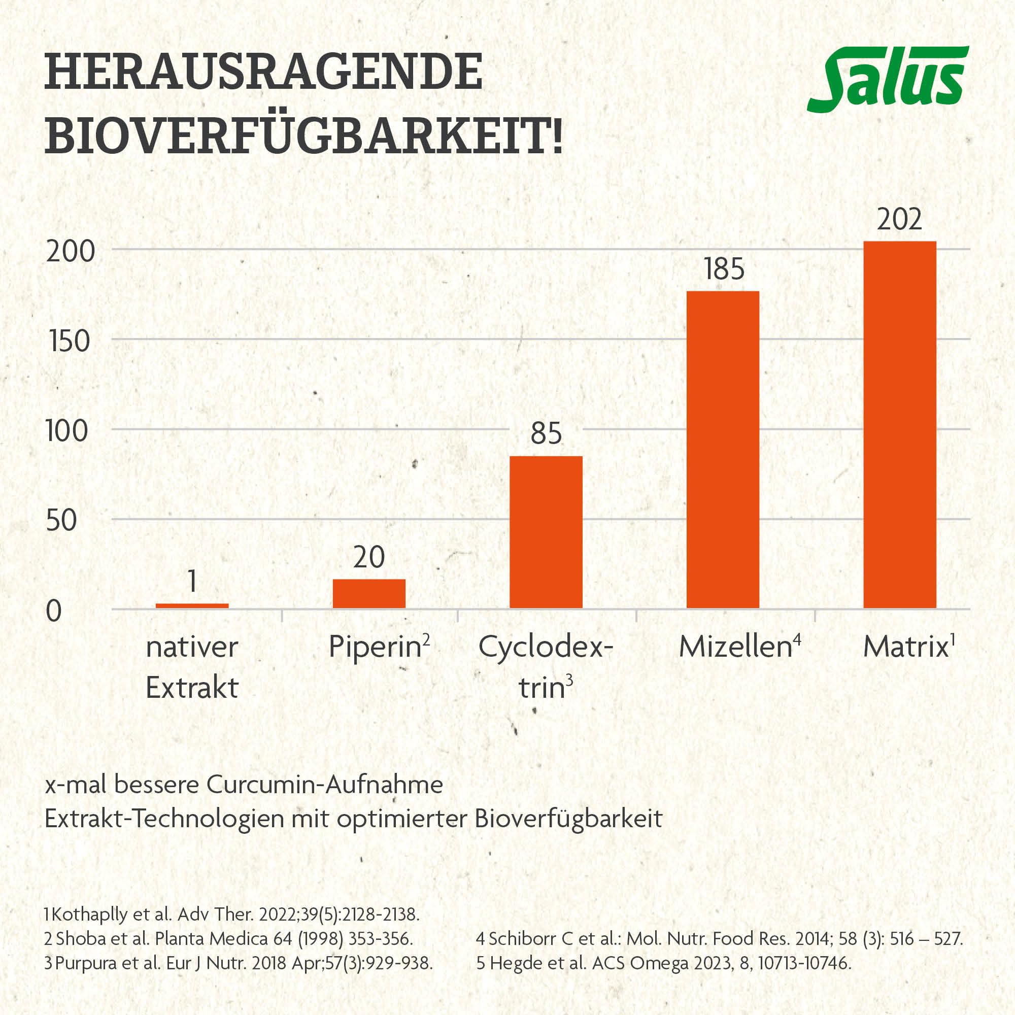 Salus Curcumin 202 Bioaktiv Tonikum – herausragende Bioverfügbarkeit: bis zu 202x bessere Curcumin-Aufnahme – ohne synthetische Polysorbate oder Piperin – mit Vitamin D3 – 250 ml