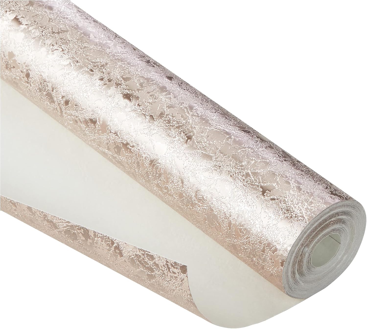 Arthouse Crushed Velvet Foil Wallpaper Rose Gold - Abstract Pattern of Subtle Textures - High Shine Metallic Foil Finish - Catch & Reflects Light - Hard Wearing Vinyl for Any Room - 294300