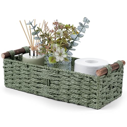 Round Paper Rope Storage Basket Wicker Baskets for Organizing with