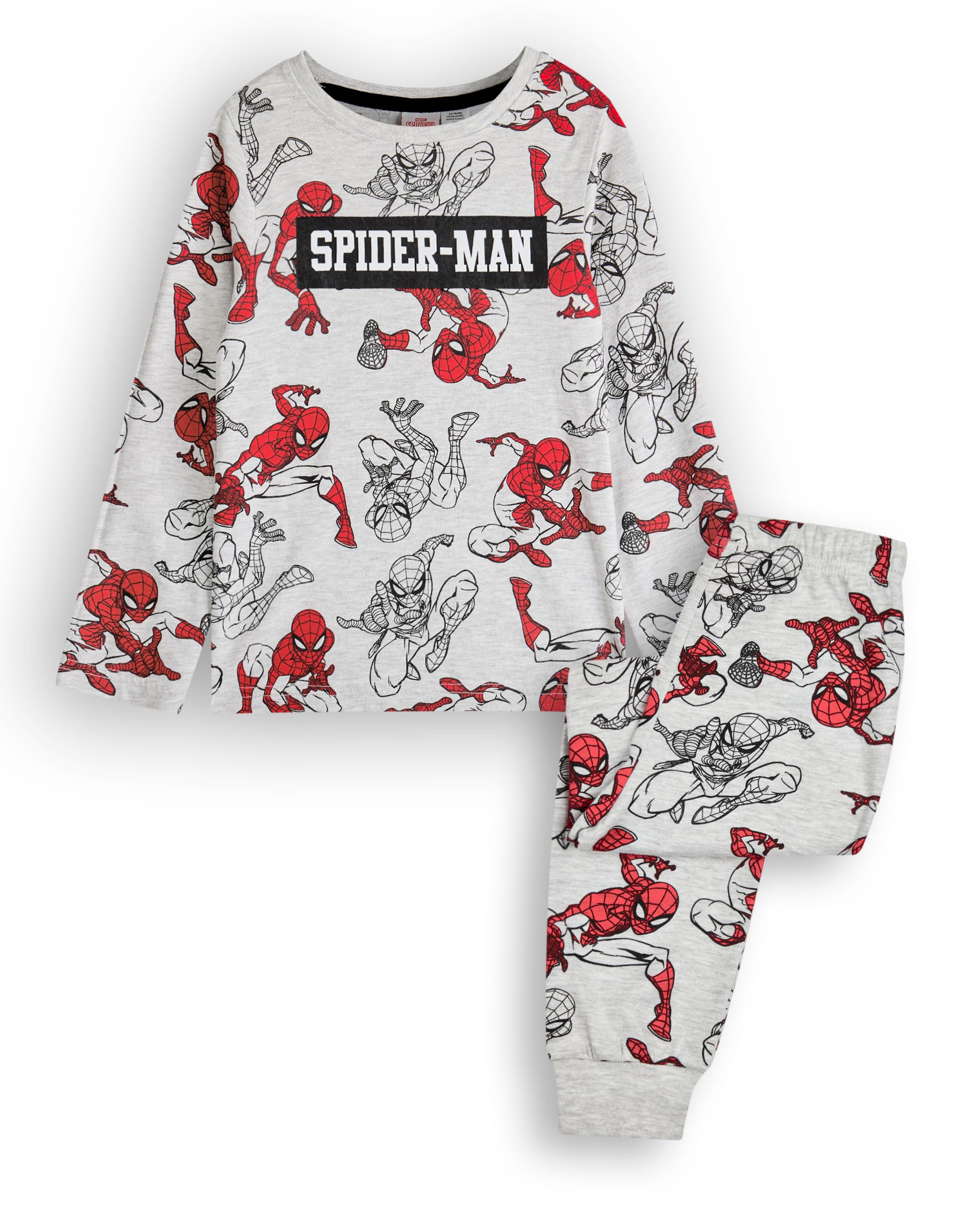 Marvel Boys Pyjama Set - Long Sleeve Long Leg - Grey - 2-3 Years