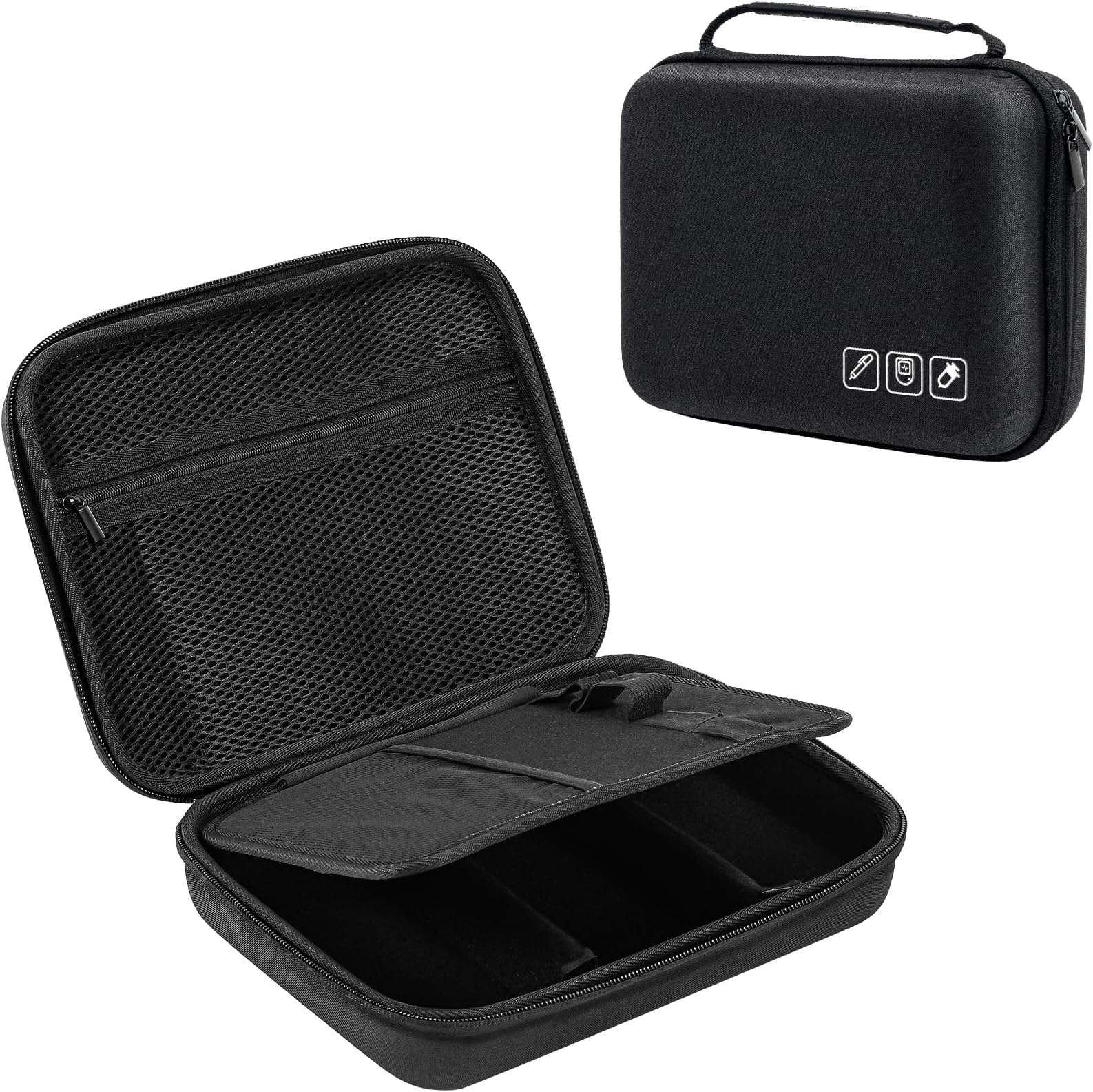 ProCase Diabetic Supplies Hard Travel Case, Diabetes Storage Bag for Glucose Meter, Insulin Pen, Blood Sugar Test Strips, Syringe, Needles and More Kits, Diabetic Care Kits Organizer Holder -Black