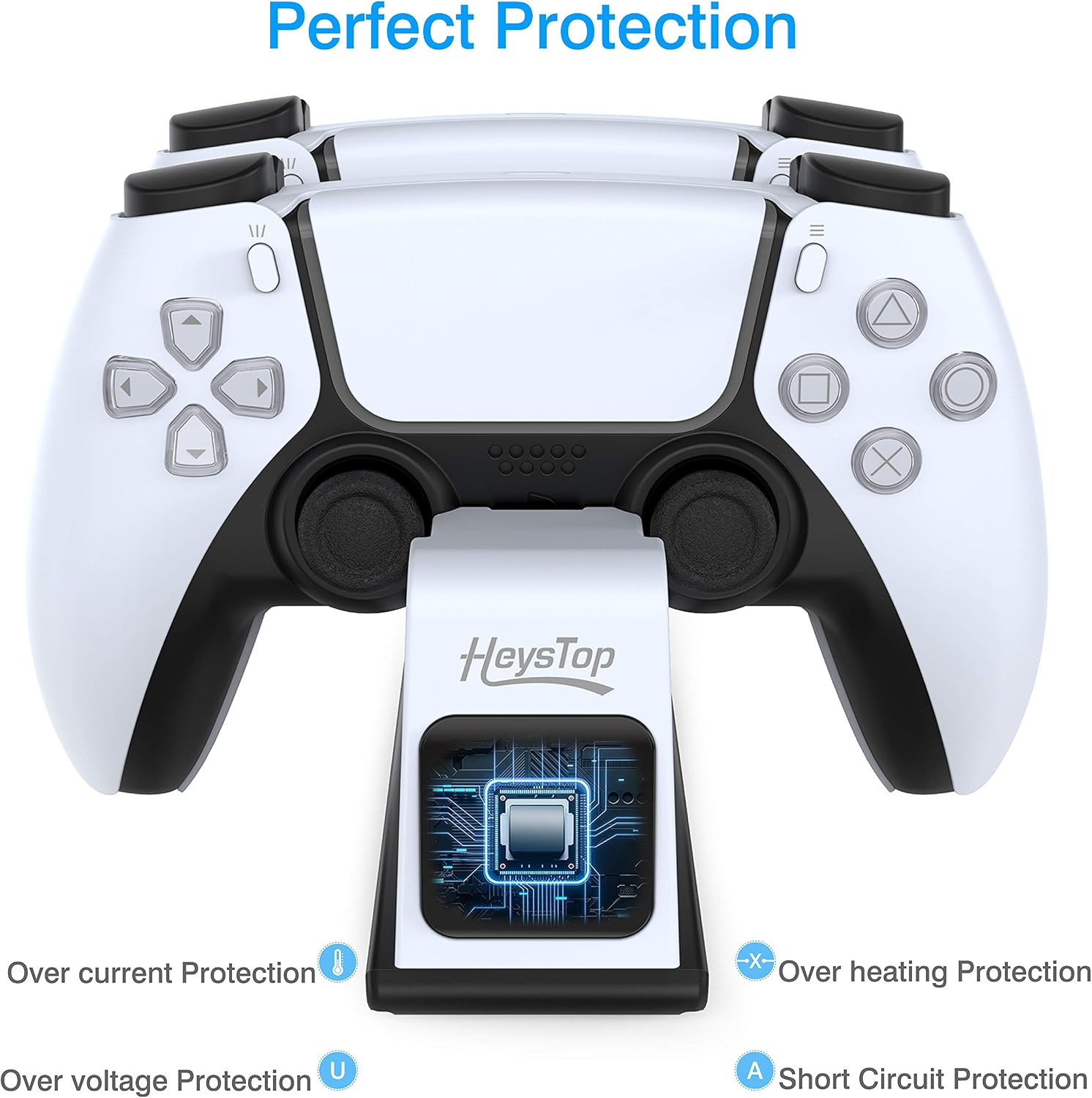 HEYSTOP PS5 Controller Charger Station, DualSense PS5 Charging Station with LED Indicator, PS5 Fast Charging Dock Compatible with Sony Playstation 5 Controller