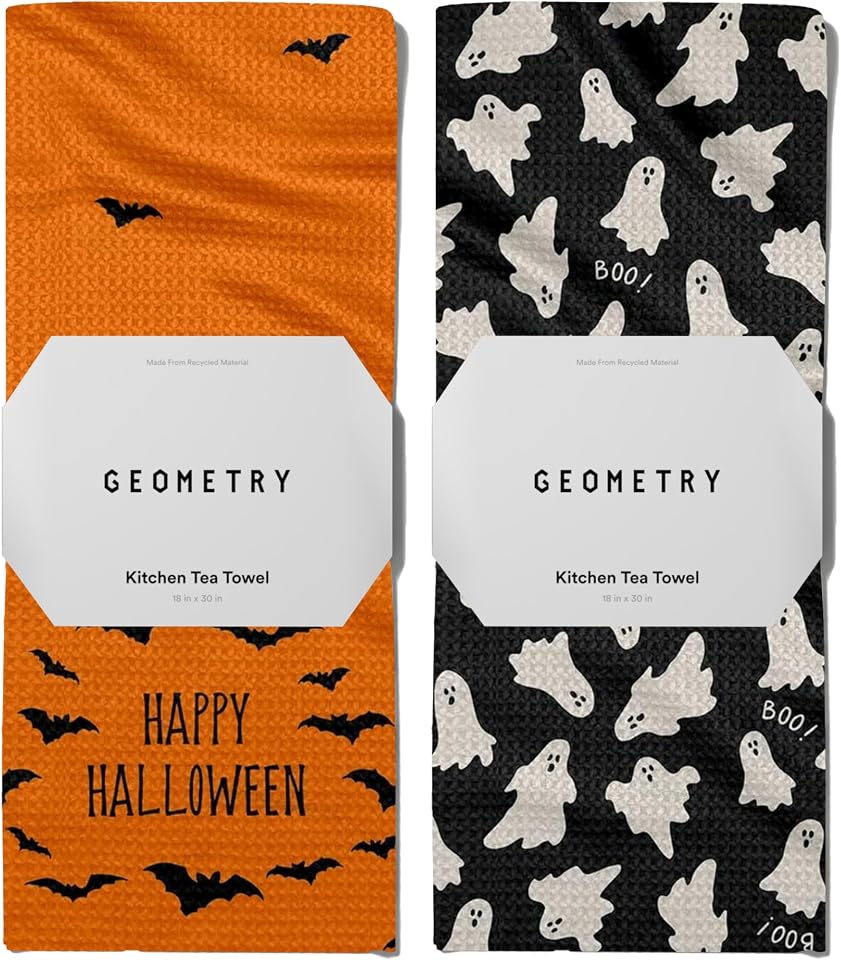 GEOMETRY Boo Bash Microfiber Towels, 2-Pack product image from the current Amazon listing