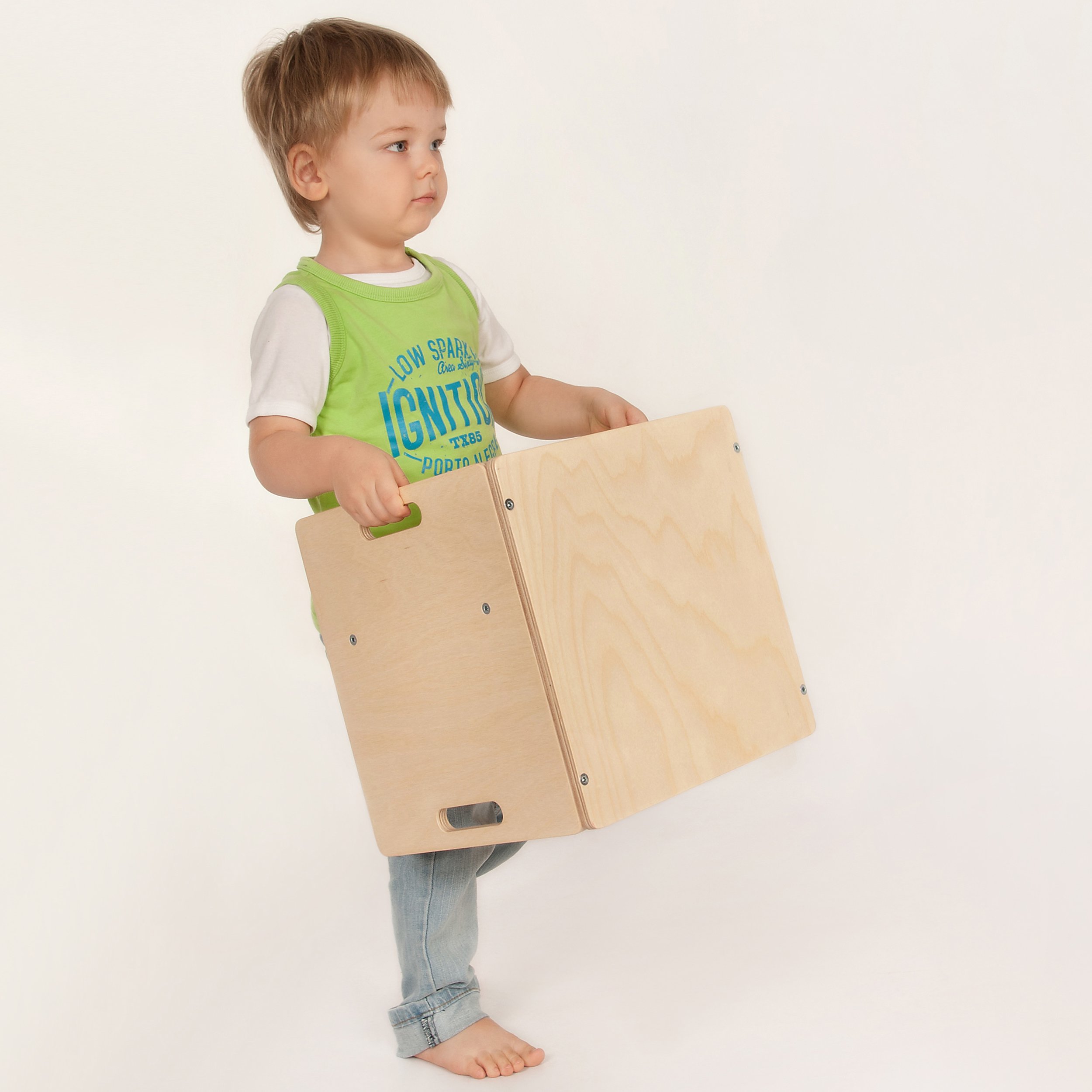 Kindermöbel – 2 Kinderstühle im Set - Sitzgruppe aus Holz – mitwachsende Möbel mit Wendehocker – aus Birken-Multiplexholz