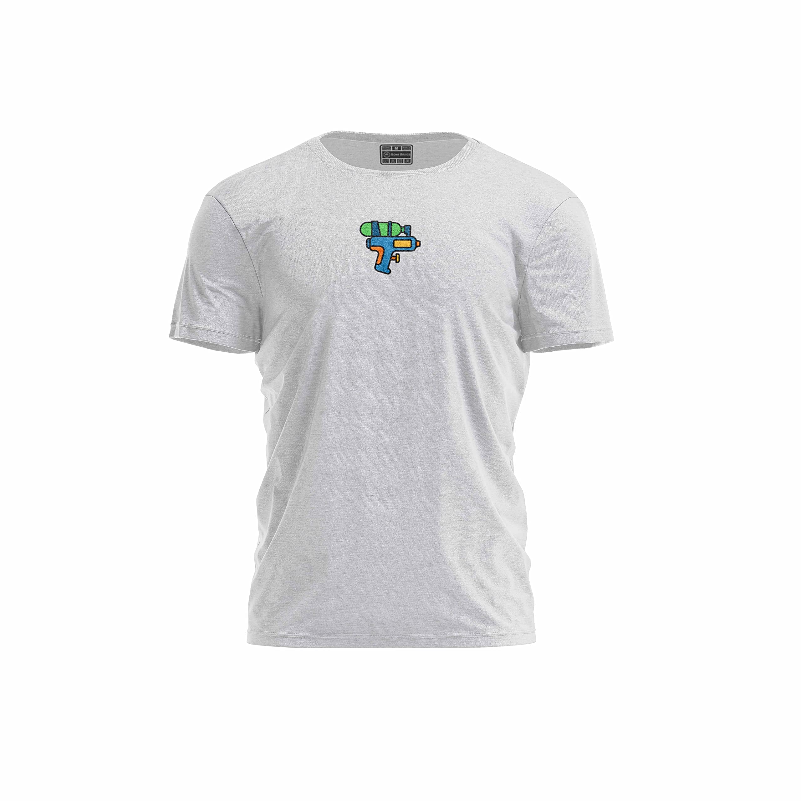 Bona Basics, Digitally Printed, Men's Basic T-Shirt,%70 Cotton%30 Polyester, Grey, Casual, Men's Tops, Size: L