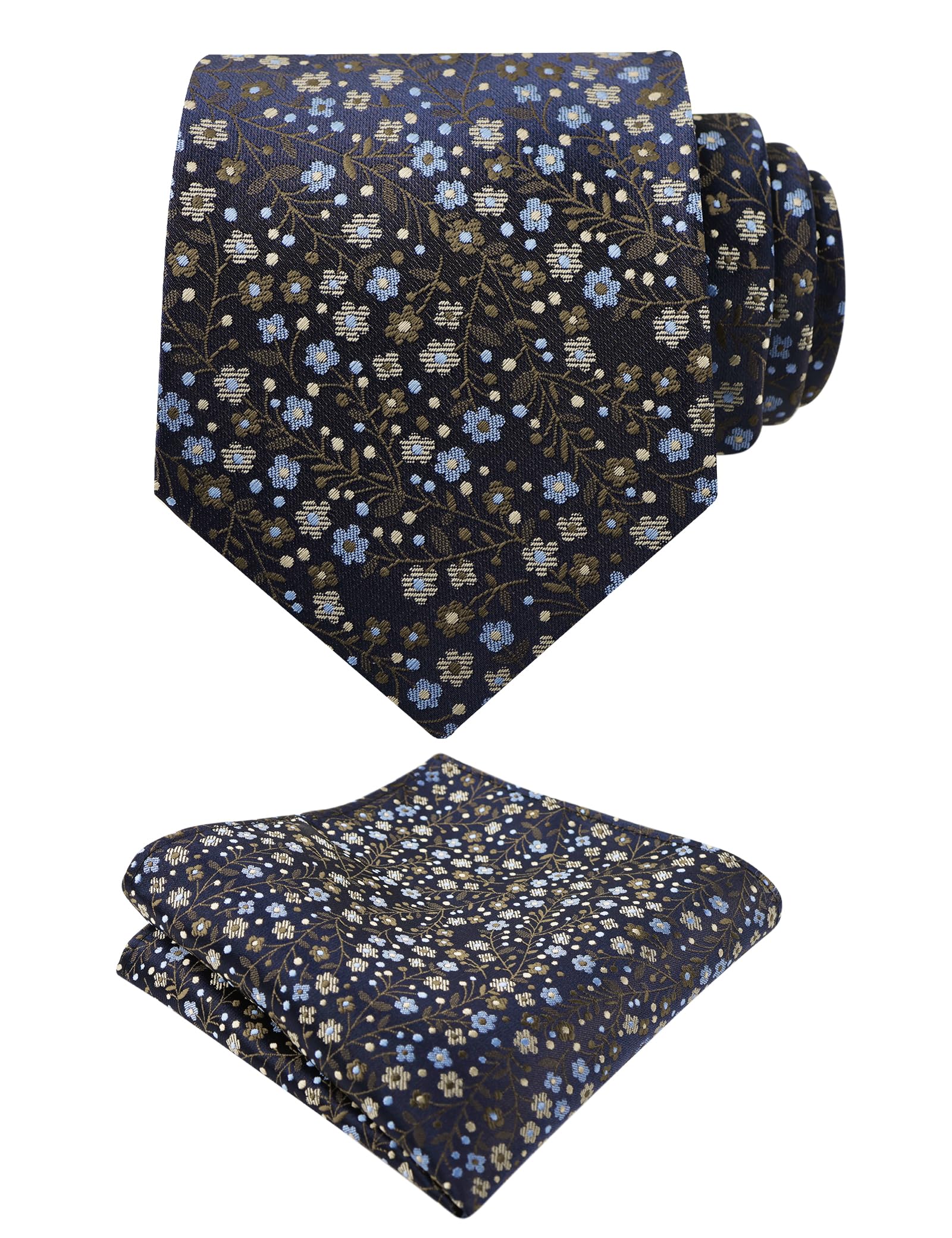 Alizeal Mens 3.15'' Floral Tie with Pocket Square
