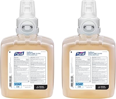 PURELL Foam Handwash 2% CHG Antimicrobial Foam, Fragrance Free, 1200 mL Foam Hand Soap Refill for PURELL CS8 Automatic Soap Dispenser (Pack of 2) â€“ 7881-02 - Manufactured by GOJO, Inc.