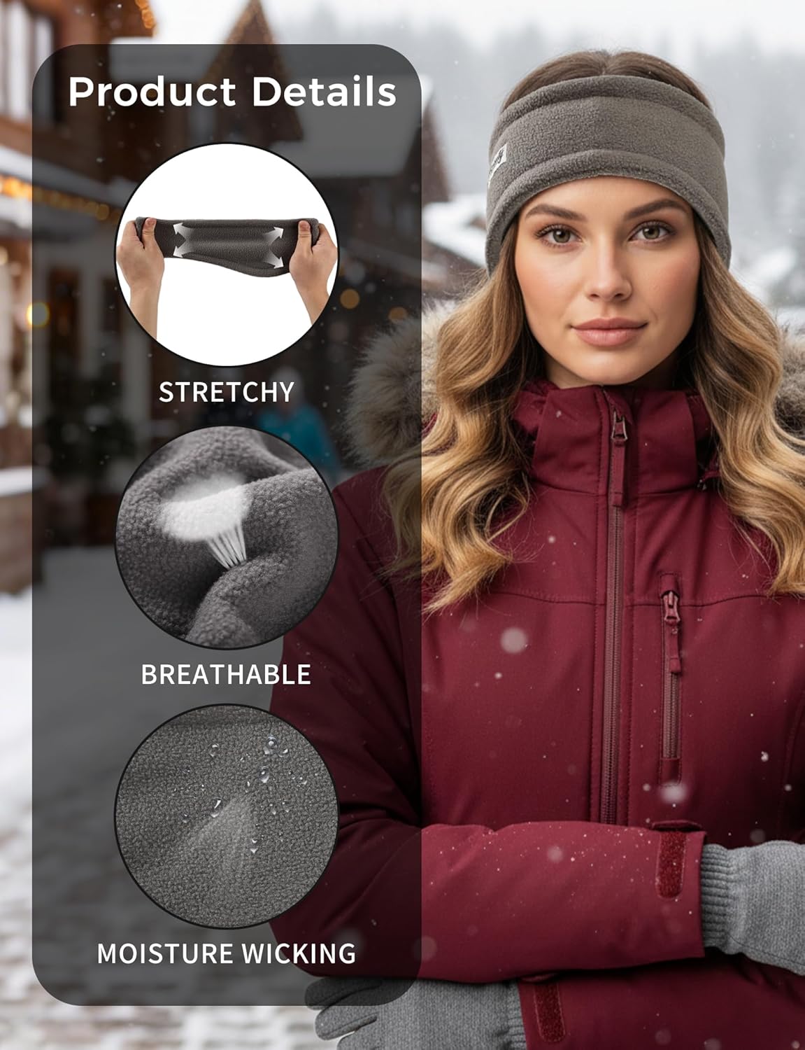 Buauty 3 Pcs Ear Warmer Muffs Headbands for Men Women, Winter Earmuffs Ear Covers for Cold Weather Running Cycling - Image 7