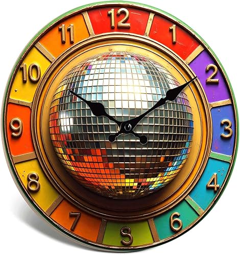 Miniatura 2 de Reloj de pared, reloj de pared retro sin tictac, funciona con pilas, relojes de pared de madera dorada para cocina, sala de estar, dormitorio,