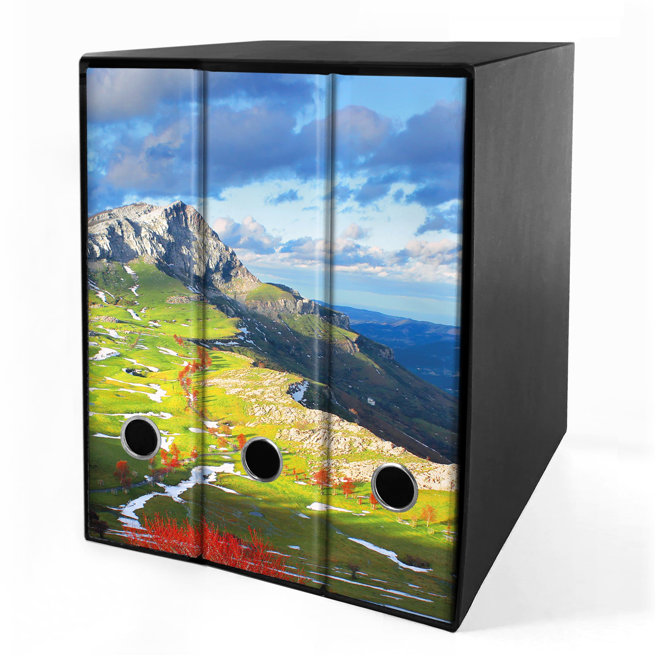 Set da 3 raccoglitori ad anelli - MONTAGNA con PRATI (H31 cm con 4 anelli)