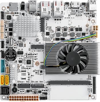 Dual 10GbE NAS Motherboard 6-Bay with Fan,X550-AT2 NIC, 6xSATA 3.0, 3xM.2 NVMe, Mini-ITX, DDR5, 4K HDMI N150, N150 with a Fan &SFF-8643 Cable