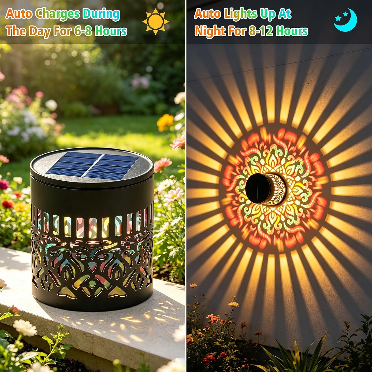Solar Mandala Lights Outdoor Wall,Fence Lights Solar Powered 1 Pack image 5