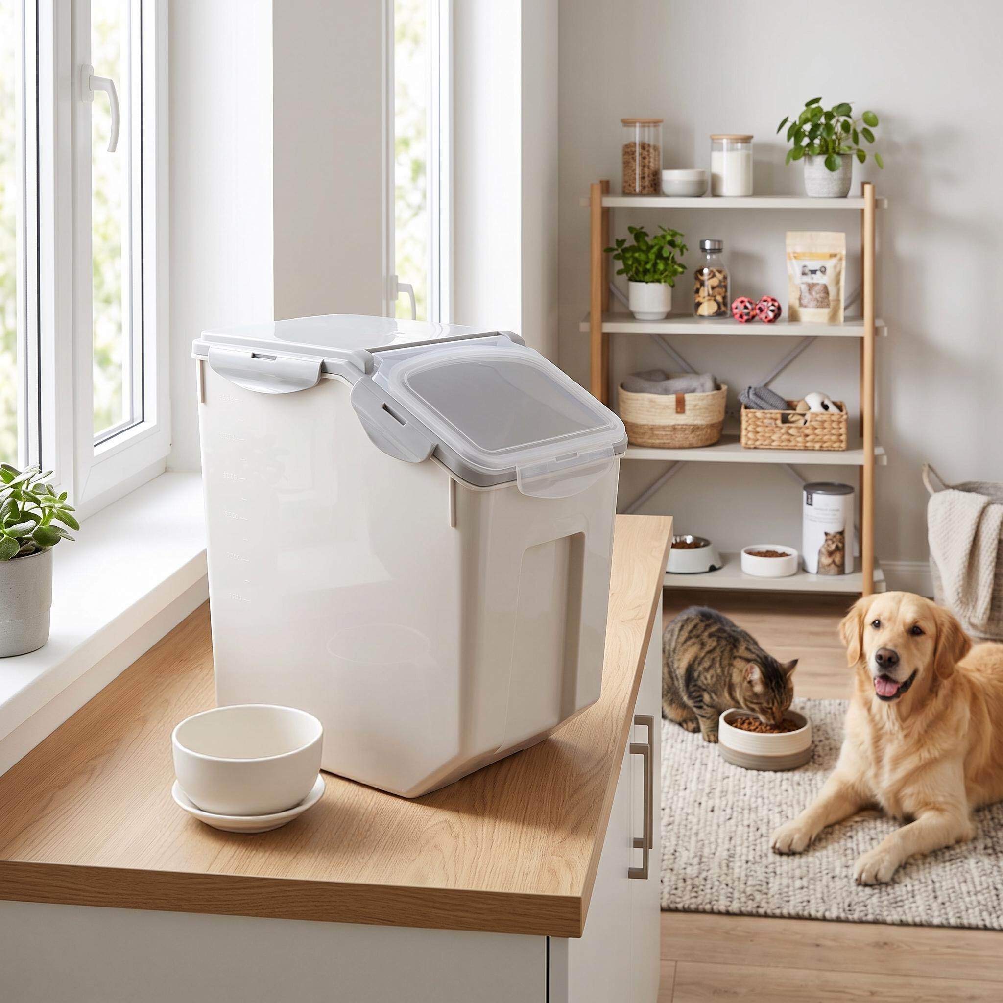 Contenitore per Alimenti da 15 kg, Contenitore di Stoccaggio con Doppia Sigillatura, Tenuta Antiumidità, Realizzato in Materiale ABS, Ideale per Cereali, Farina, Zucchero e Altri Prodotti Alimentari