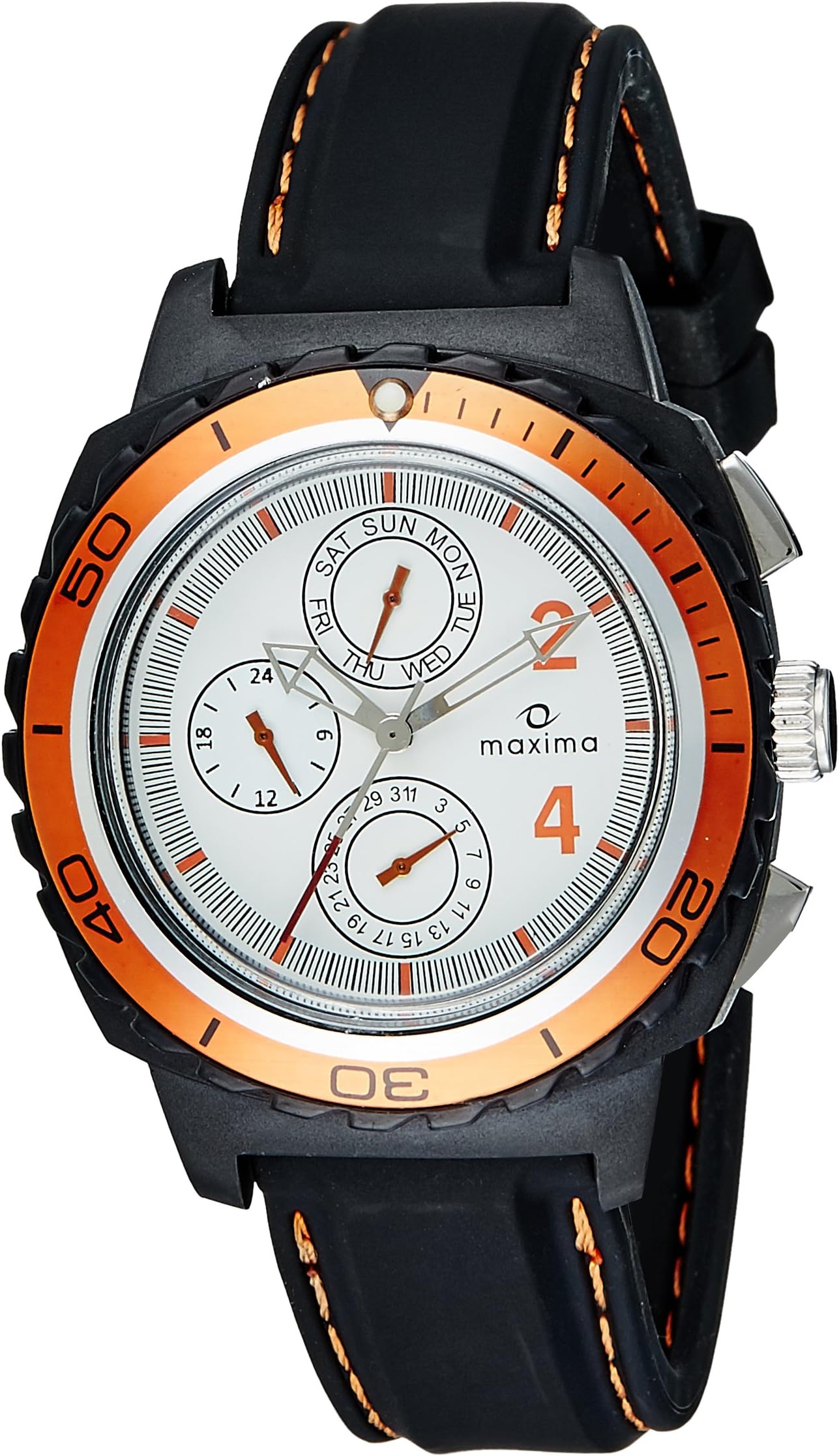 MaximaHybrid Multifunction White Dial Men -30765PPGN, strap