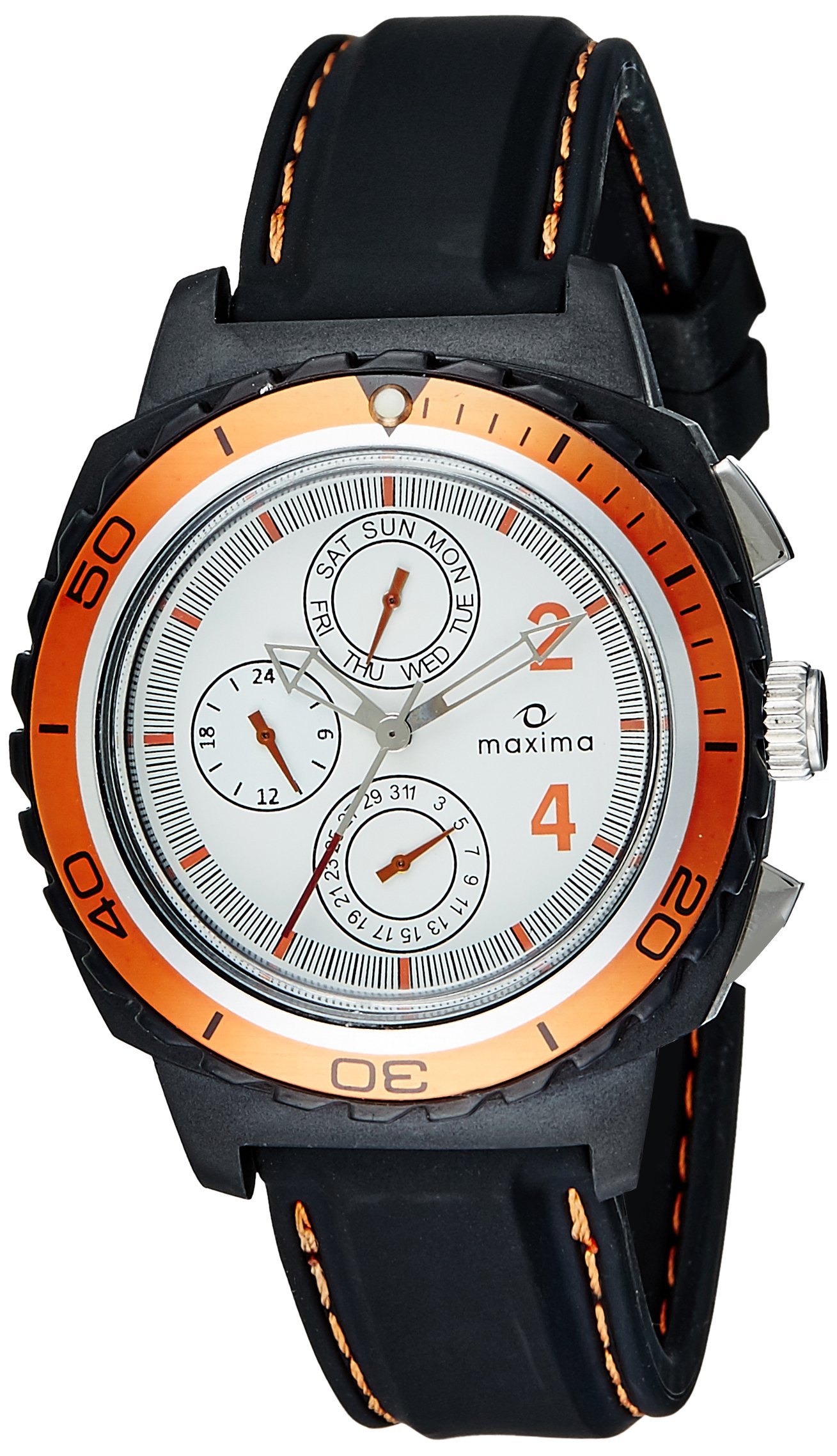 MaximaHybrid Multifunction White Dial Men -30765PPGN, strap