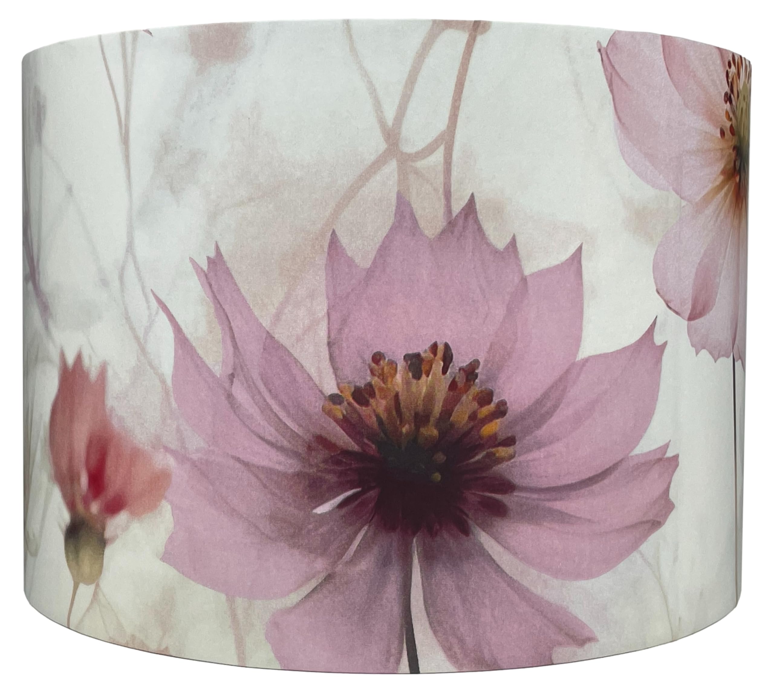 Floral Lampshade for Ceiling Light Shade & Table Lamps - Pink Flowers, Modern Botanical Home Decor