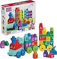 Mega Bloks First Builders ABC Learning Train Building Blocks Set - 60 Pieces Toddler Toy Ages 1+